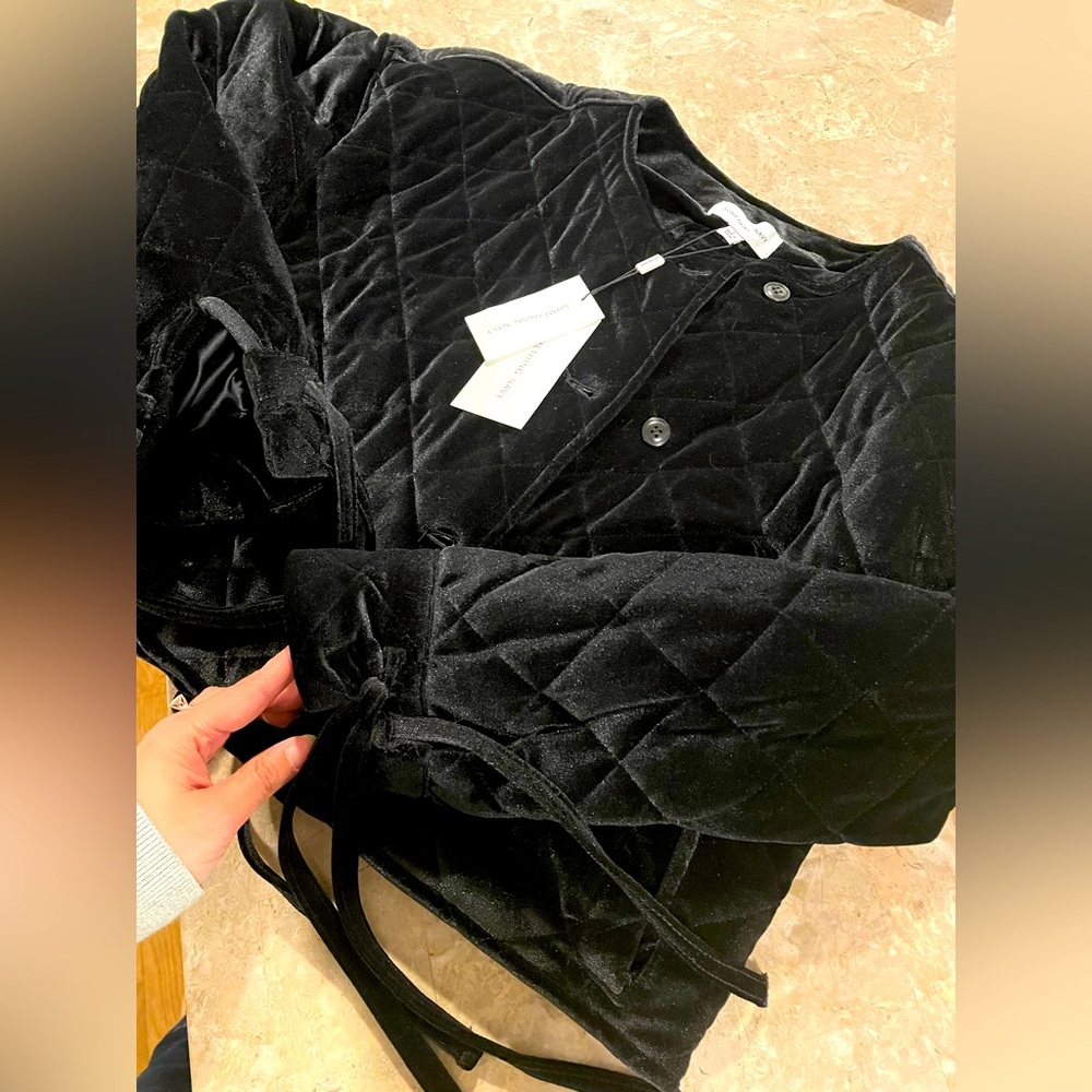NWT Something Navy Velour Jacket